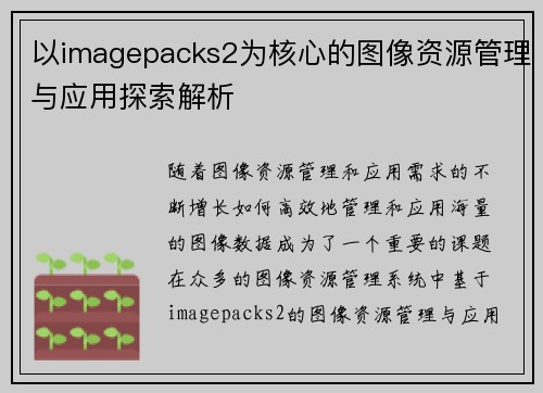 以imagepacks2为核心的图像资源管理与应用探索解析 以imagepacks2为核心的图像资源管理与应用探索解析